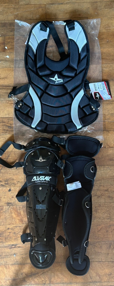New Youth All-Star CKW13.5PS Fastpitch Softball Catcher's CP+LG Combo Black