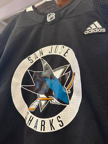 Pro Stock San Jose Sharks Black New Size 56 Adidas Jersey
