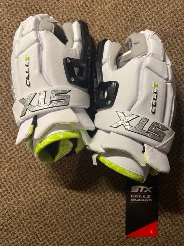 New Goalie STX Large Cell V Lacrosse Gloves