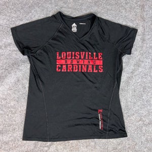 Louisville Cardinals Womens Shirt Medium Black Adidas Short Sleeve NCAA Rowing