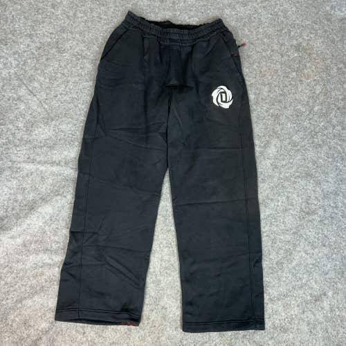 Adidas Mens Pants Small Black White Sweatpant Basketball Causal Derrick Rose