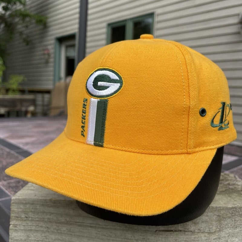 GREEN BAY PACKERS 90s VTG SnapBack Hat NWT Logo 7 NFL All Over Print  Checked