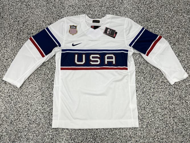 Nike Team USA 2022 Beijing Olympic Hockey Jersey White Large NWT