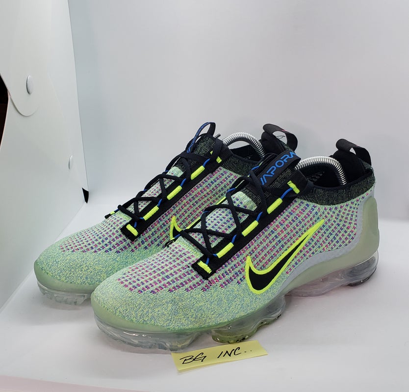 Nike Air Vapormax 2021 FK NN Shoes Volt Photo Blue DX3368-700 Men's Size 10 NEW IN BOX