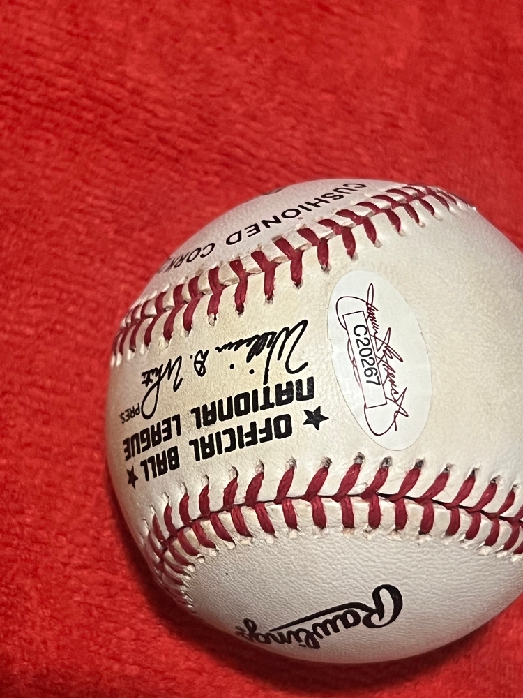 Dolph Camille autographed baseball
