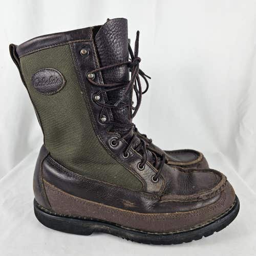 Cabelas Mens 10.5 D Leather Canvas Insulated Waterproof Boots Hiking Hunting