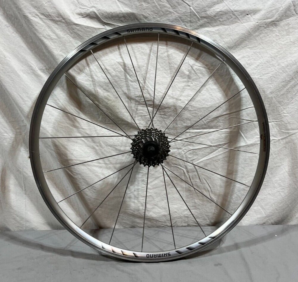 Shimano WH-R550 9-Speed 20/16-Bladed Spoke Silver Aluminum 700C 