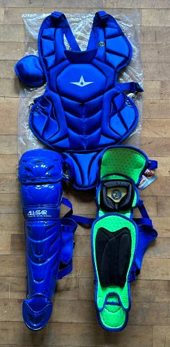 New All-Star System 7 Axis CKCC1216S7X Catcher's CP+LG Combo Solid Royal
