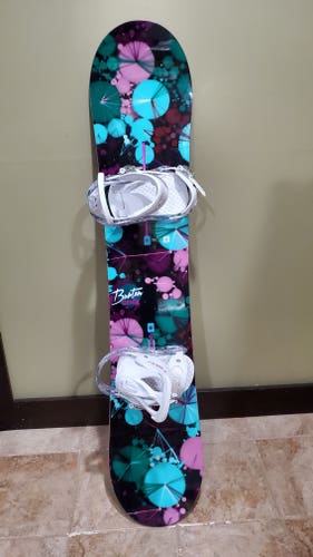 Used Women's Burton Snowboard Freestyle With Bindings Directional Twin