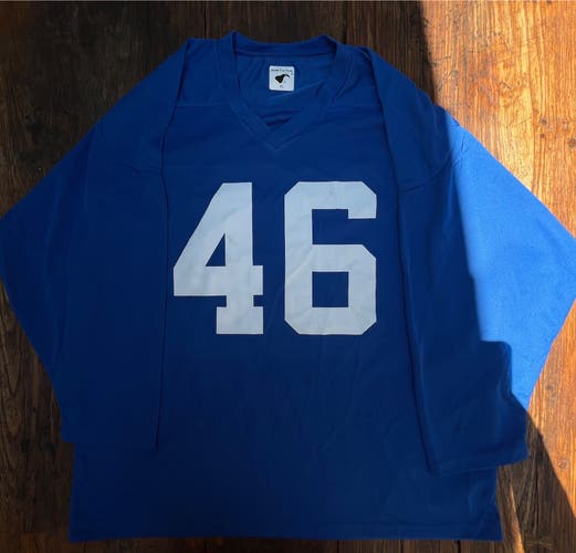 Blue Goalie Cut Wear The Pear Hockey Jersey (XL)