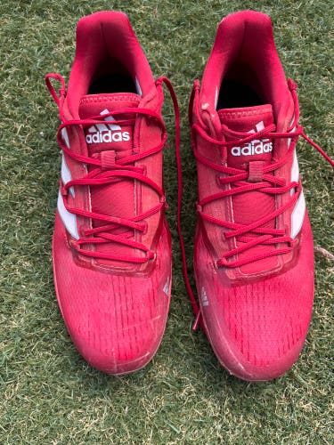 Red Men's Metal Adidas Cleats