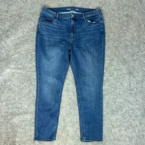 Old Navy Women Jeans 16 Short Blue Skinny Denim Pant High Rise Solid Medium Wash