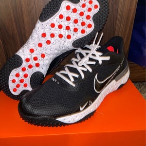 New SZ 13 Nike Alpha Huarache Elite 3 Turf Black White CK0748-01 Men
