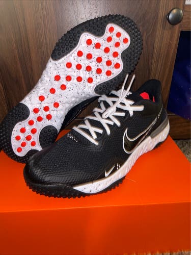 New SZ 13 Nike Alpha Huarache Elite 3 Turf Black White CK0748-01 Men