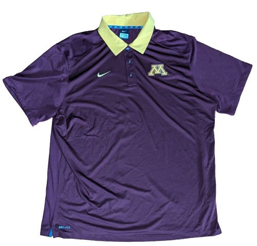 NCAA Minnesota Gophers Golf Nike DRI Fit Shirt Polo Mens 2XL XXL NCAA B1G ROW