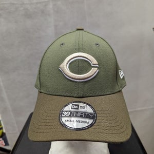 NWS Cincinnati Reds New Era 39thirty Alt2 Flex Hat S/M Olive MLB