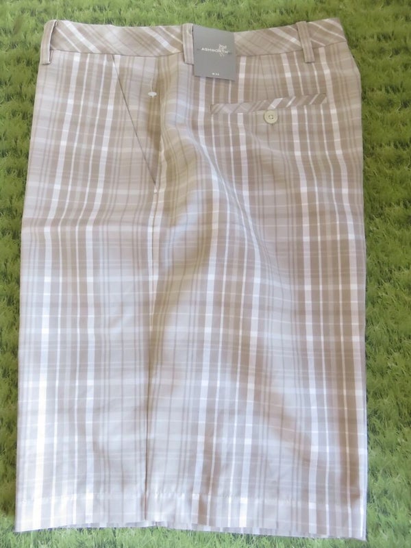 NEW * Ashworth Light Khaki Golf Shorts - Size 34