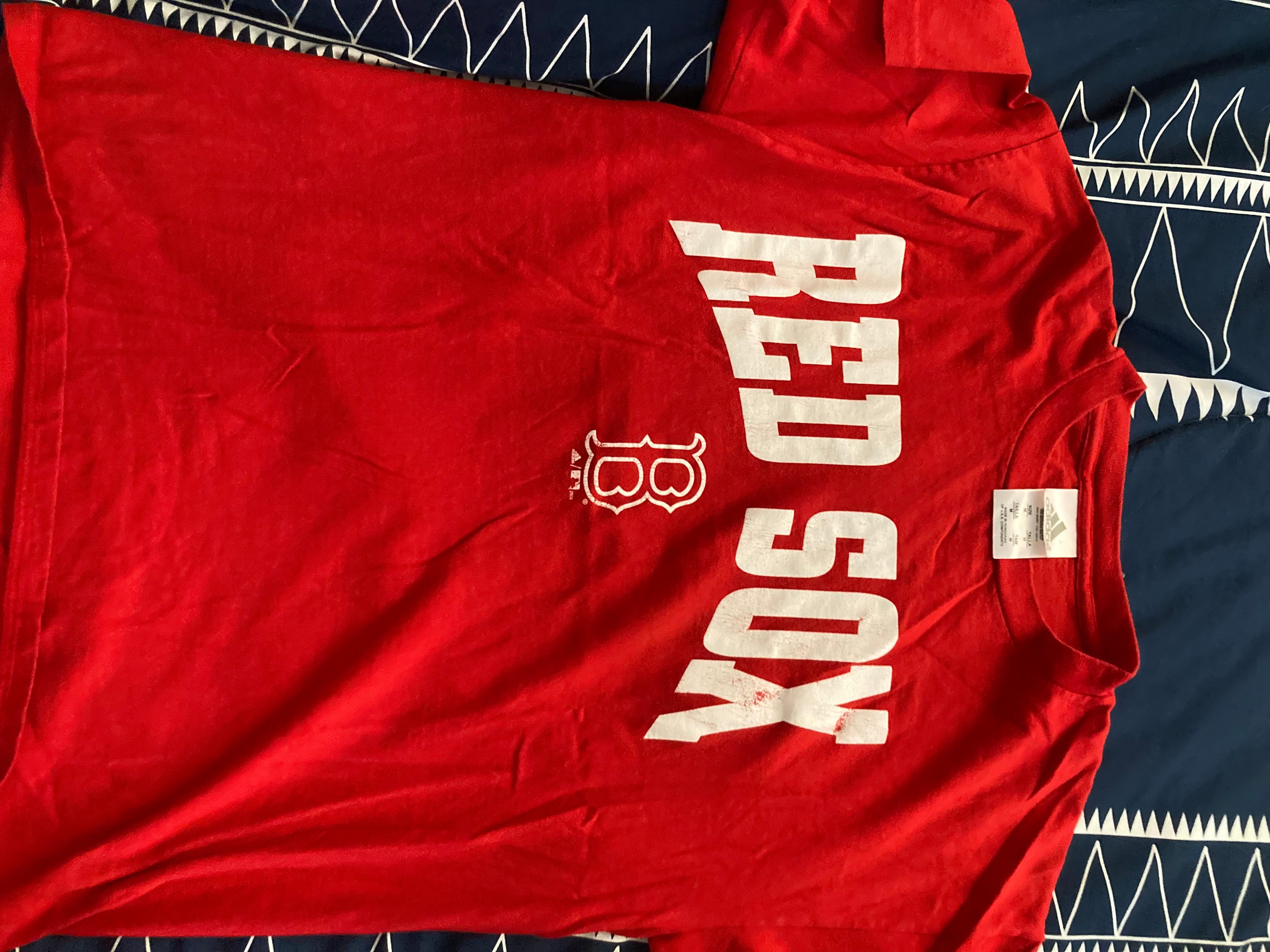 Blue and Red Used Boston Red Sox Medium/Large Men's T- Shirts