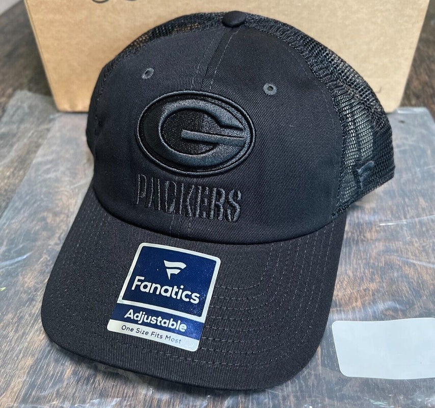 Green Bay Packers NFL Adjustable Hat Cap, Black Out Snapback Adult OS NEW