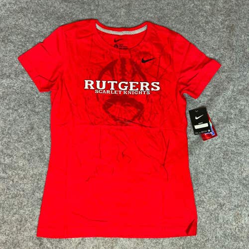 Rutgers Scarlet Knight Womens Shirt Large Red Nike Short Sleeve Tee NCAA NWT