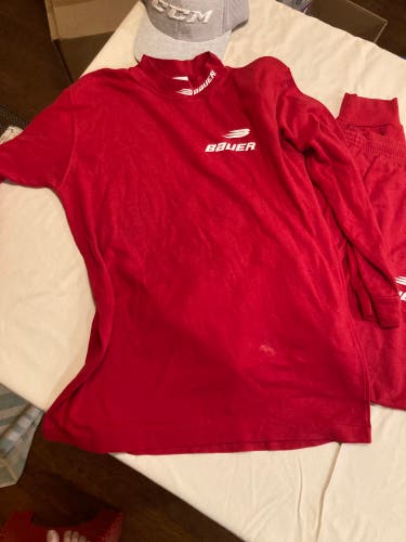 Vintage Bauer cotton mock training shirt and pants small