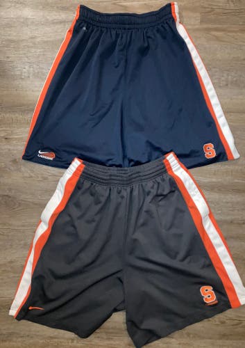 (Large) Bundle: 2 Vintage Nike Lacrosse Syracuse Orange Shorts