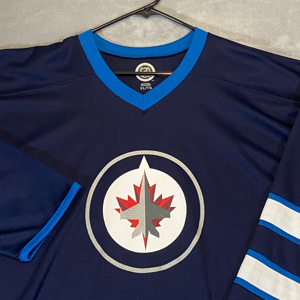 Winnipeg Jets Sweatshirt Adult Small Blue Pullover Big Logo Hoodie NHL Mens