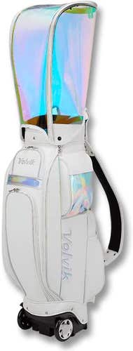 Volvik 5 Divider Caddy Cart Bag With Wheels (White, 8.5" 5-way top) 2022 Golf