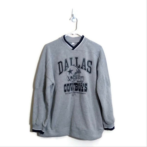 Chicyea NFL Dallas Cowboys Mens Pullover Gray Fleece Sweatshirt Sz Large