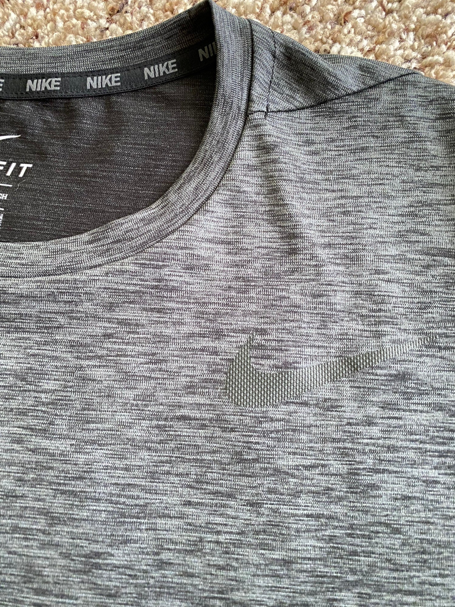 mens grey nike dri fit t shirt