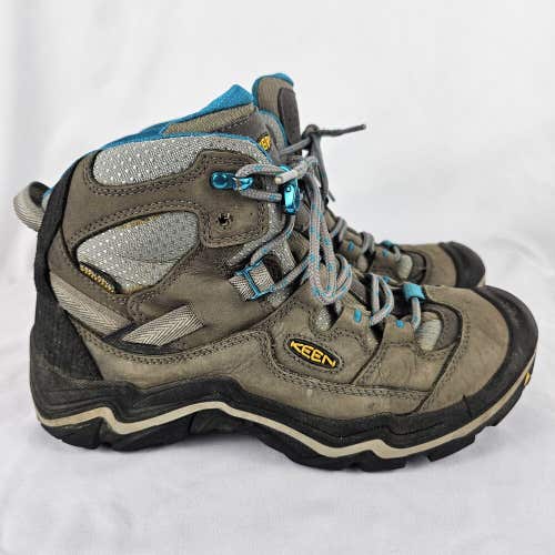 Keen Women's Durand Mid WP Hiking Hunting Casual Boots Size 7.5 Gray Blue