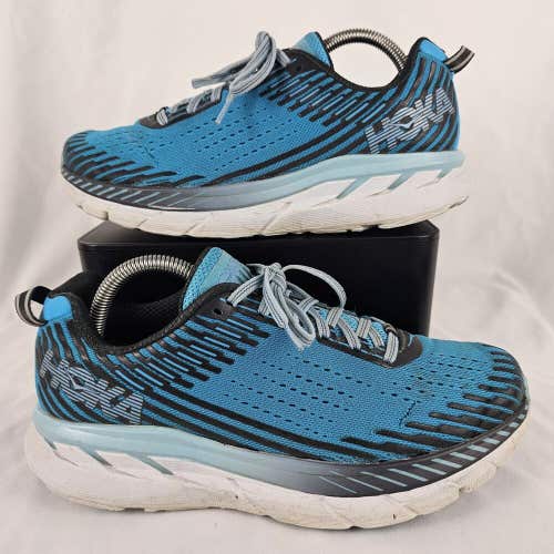 HOKA ONE ONE Women’s Clifton 5 Running Comfort Athletic Sneakers Sz 9 Blue Black