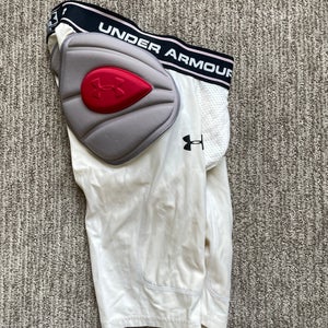 Men's Small Under Armour MPZ Padded Football Girdle Compression Shorts White