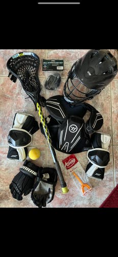 Lacrosse equipment. Meets NOCSAE standards . Full set up