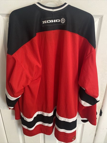 Vintage 90s CCM New Jersey Devils Hockey Jersey Large Red Black NHL