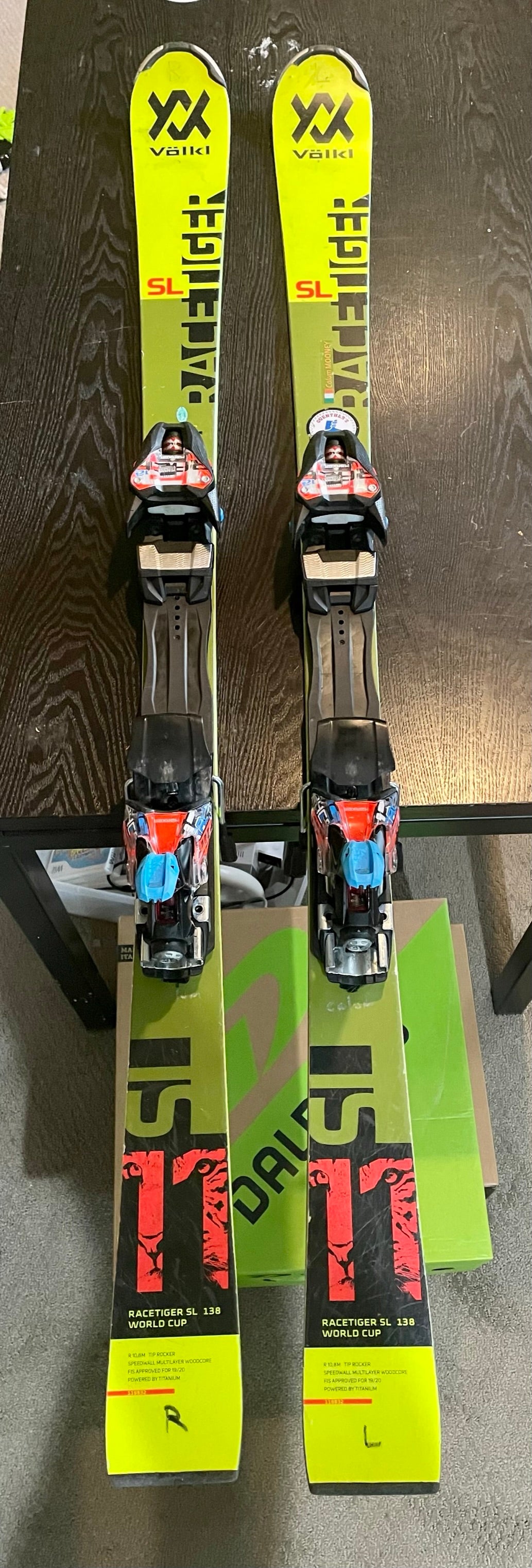 Volkl 138 cm Racing Racetiger SL Skis With Marker Xcell 12