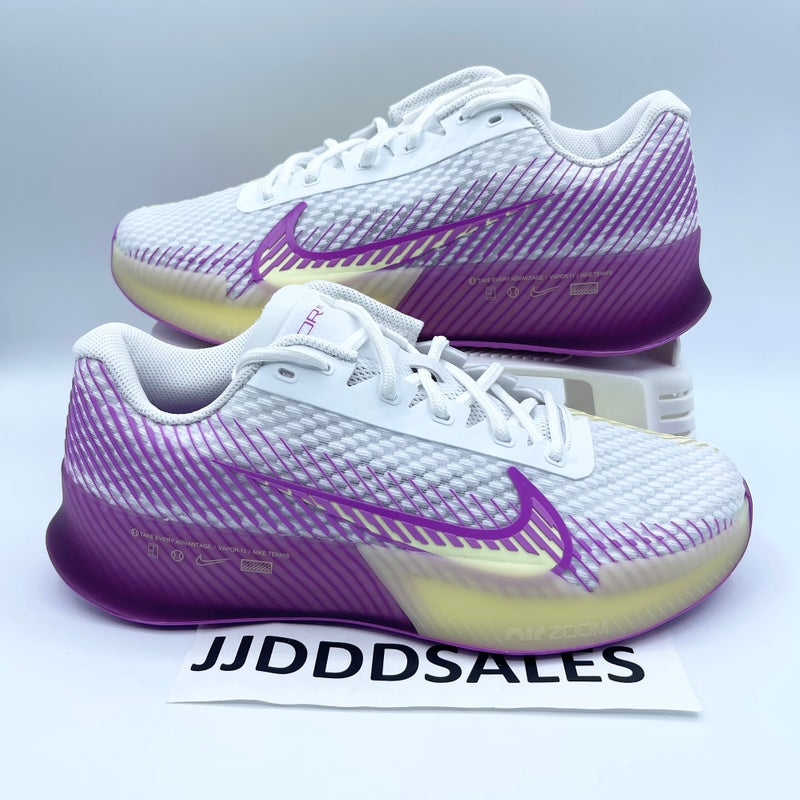 Nike Court Air Zoom Vapor 11 Tennis Shoes White fuchsia Dr6965-101 Women’s Size 8 NEW