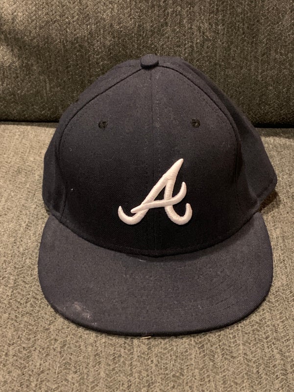 New Era Atlanta Braves 59Fifty Men 7 1/8 Baseball Cap Fitted Hat Brown AOP  Wool 