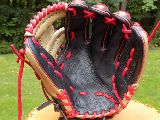 Used Rawlings Infield Right Hand Throw Heart of the Hide Baseball Glove 11.5"