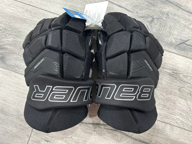 New Bauer Supreme 3S Senior Hockey Gloves size 14” Unique Colour Black Letter