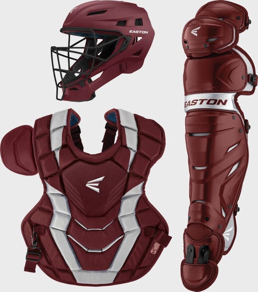 New Easton M10 Series Intermediate Baseball Catchers Complete Set  Maroon/Gold