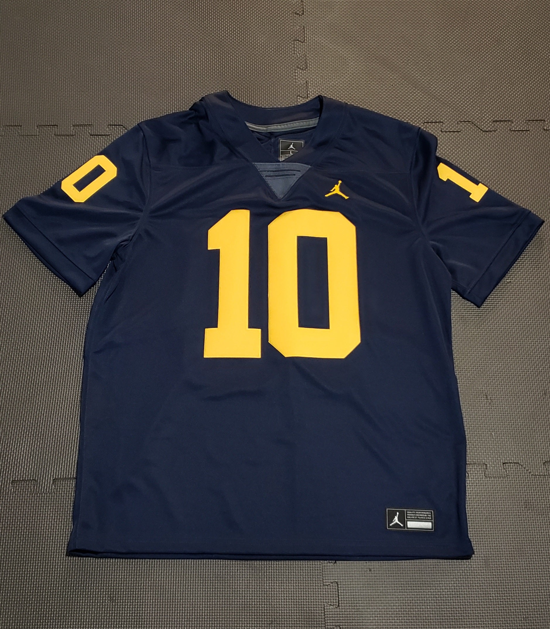 Jordan University of Michigan Football White Tom Brady #10 Game Jersey