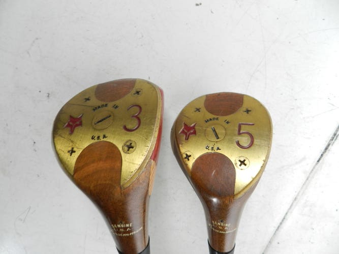 RARE Vintage FOX BAT Golf Club Fairway Wood Set 3 & 4, Steel Shafts