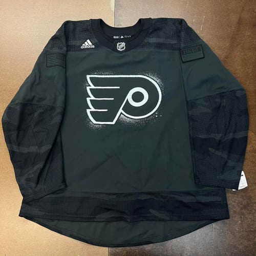 Philadelphia Flyers Adidas NHL Salute to Service Jersey Khaki Black Colors