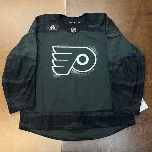 Philadelphia Flyers Adidas NHL Salute to Service Jersey Khaki Black Colors