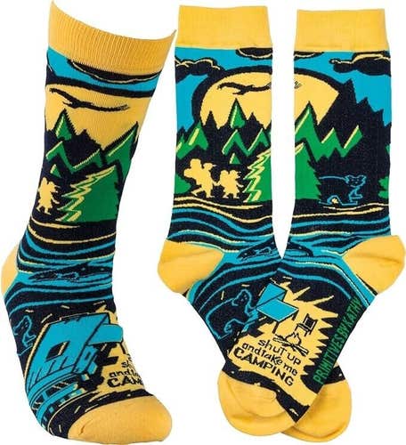 Shut Up and Take Me Camping Socks - Adult Unisex Themed Socks