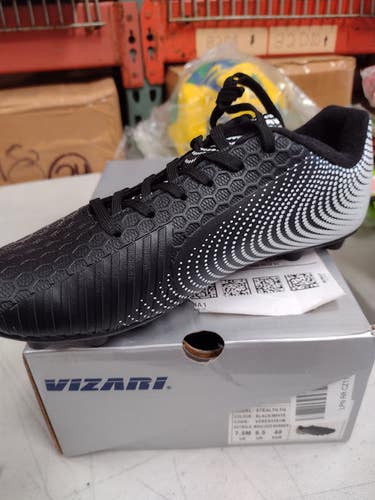 Vizari Stealth FG Black/White Soccer Shoe | Black/White Size 7.5 | VZSE93351M-7.5
