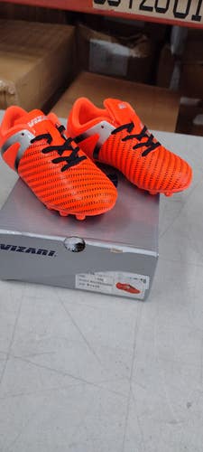 Vizari Kids Impact FG Outdoor Firm Ground Soccer Shoes | Orange/Silver Size 9.5 | VZSE93361Y-9.5