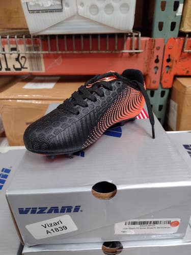 Vizari Kids Stealth FG Outdoor Firm Ground Soccer Shoes | Black/Orange Size 10 | VZSE90032Y-10