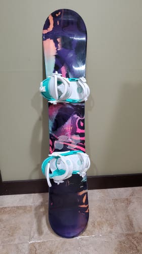 Used Women's K2 Kandi Snowboard Freestyle With Bindings Directional Twin